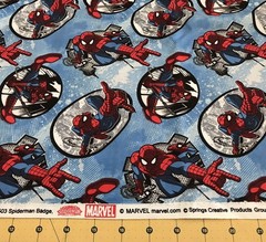 Spiderman Badge Marvel 100% cotton fabric sold by the yard #2680