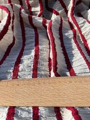 Red Striped Special Textured Turkish Cotton Crinkle Fabric: Quality Unique For