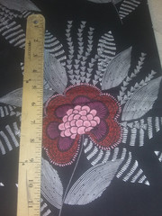 Black Pink White Geometric Floral Cotton Twill Fabric~3+ yards Uncut~JoAnn