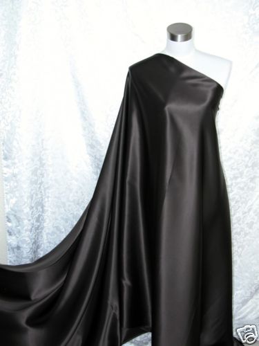 100% Silk Satin Charmeuse Fabric Dark Coffee Per Yard