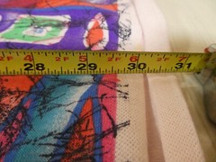 Vintage 90s Fabric Pastel Colorful Geometric Flowers Squiggles Cotton? K1