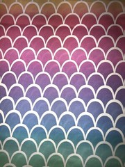 Mermaid Scales Colorful Cotton Fabric 1/2 Yard (17.5 By 44”) New