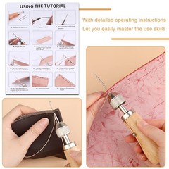 Yizzvb 6 Pack Waxed Thread Leather Sewing Awl Thread, 3 Colors