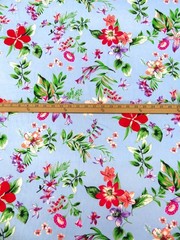 Challis Fabric Crinkle Floral Powder Blue Designer Overstock By the Yard