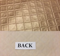 RICHLOOM FRAZIER COPPER QUILT DIAMOND METALLIC FAUX LEATHER MULTIUSE FABRIC BTY
