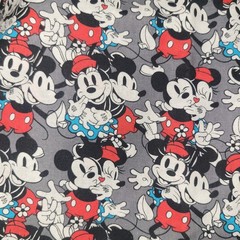 3/4 Yard X 34″ Disney Mickey Minnie Mouse Black White Red Gray Blue Cotton