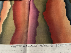 Hoffman International Red Brown & Multocolor Striped Cotton Fabric 1/2 yard
