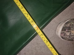 Green Faux Leather Fabric Piece, Solid Color, Synthetic Fiber Content