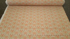 Gaslight BTY Red Rooster Green Gold Brown Terra Cotta Damask Ivory