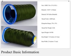 Selric [1200Yards / 26 Colors Available] Tex T135 #138 420D/3, Olive Green