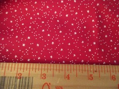 White Dots & Stars on Red Christmas Holiday Cotton Fabric 1 FQ Approx 18 x 21