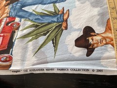 Alexander Henry Wranglers Shirtless Cowboy Fabric Sexy Country Truck Yd Blue