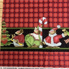 Daisy Kingdom Celebrate Your Socks Off Double Border Cotton by the 39″ L x 60″ W
