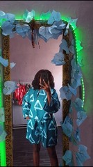 Triangular Blue & White Ankara African Print Fabric 100% Cotton 1AK03