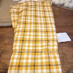 Yellow White Black Plaid Fabric Piece Sewing Craft Textile Material 6 yards