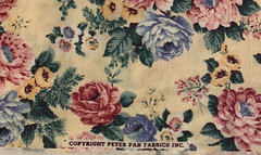 Vintage Floral Fabric By Peter Pan Pink Mauve Blue Yellow Flowers On Cream 2 Yds