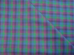 3.6 yds FABRIC Country Check Cotton Blue green Quilt Clothing 44″ x 130″ BTP