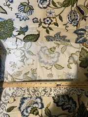 2pc Blue Floral Textured Upholstery Fabric 54”x36”Wide w/ONE Selvage+12”x29”