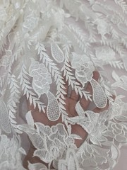 Off White Guipure Venice Medium to Heavy Weight Lace Fabric by the Yard Floral