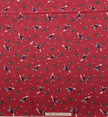 Vintage Marcus Brothers Textiles – 4 Print Bundle Green & Burgundy – 3+yds Total