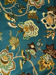 IMAN Teal &Multicolor Floral Print Fabric, $30 For 3 yds