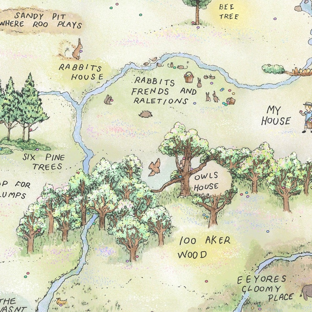 Winnie The Pooh-Green Springtime Map-Studio E-BTY
