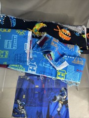 Lot Boys Kids Theme Cotton Quilting Fabric Approx 1/2 Yard Total 12×22 + 14×41”