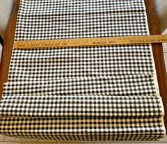Black And White 3/8 Inch Checked Medium to Heavy Weight Cotton Material 70 X 56