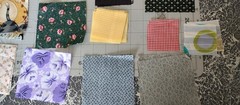 Lot of 120 cut squares for quilting / Crafts 4″x4″ and 2″x2″