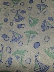 Lot Of 2 Pieces Of Kids Themed Flannel Fabric Baby Animals 1.5 Yrd & Boats 1 Yrd