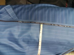 Light Blue Pinstripe Suiting Fabric Cashmere Wool