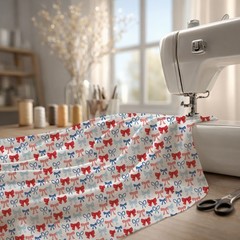 Patriotic Minis Patriotic Bows 6042 White 4th Fabric By half yd cont cuts