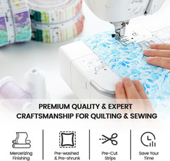 -20 Options-100% Cotton Jelly Roll Fabric Precut Strips for Quilting, Crafting,