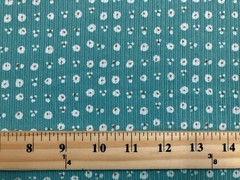 Rib Knit Fabric Persian Green Ditsy Daisy 4 Way Stretch 60″W By Yard-RBPR080