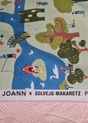 SOLVEJG MAKARETZ Jo-Ann HTF Park/Picnic/People Cotton Fabric 3.25 Yards X 43″