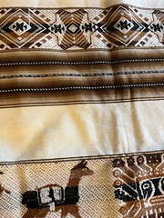 Guatamalan Ethnic Print Tablecloth/Fabric/Tapestry 48×53 Polyester Blend