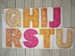 alphabet letter RJR fun fabric 13 x 9 inch 4 inch 8 letters