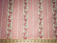 Pink Roses Floral Vintage Look Shabby Chic Apparel Quilting Cotton Fabric t1/1