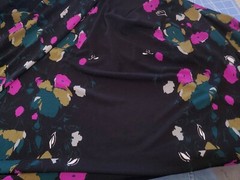 Tricot Knit Fabric Floral Paisley Print By the Yard Panel