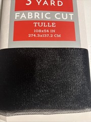 3 Yards Black Tulle 108”x 54” New