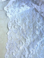 White Floral Lace Fabric By the Yard 54″ Wide