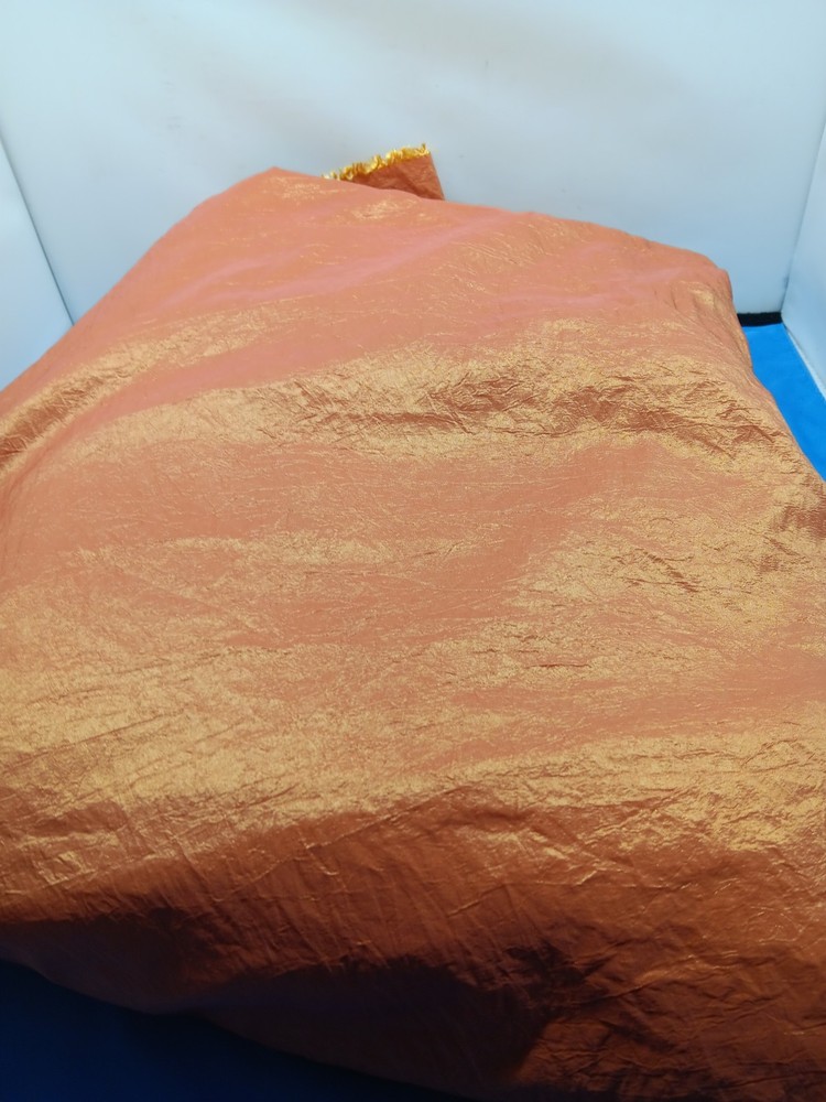 Sheer Crushed Gold Rust Polyester Sewing Fabric 15 Yards 56.5″ Wide