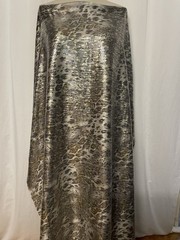 Exquisite Gold Silver Sequin Abstract Leopard Snake Fabric 1 Yard Long 56 ” Wide