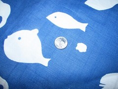 5 1/2 Yards Designer Linen/Cotton Nautical Coastal Blue & White 56″ Wide Fabric