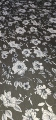 Gray floral Printed spandex stretchable Fabric wrinkle Free Tela 60” W Sold BTY