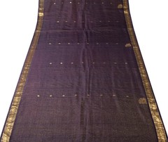 Sushila Vintage Purple Scrap Sari Zari Woven Kanjivaram Pure Tissue Silk Saree