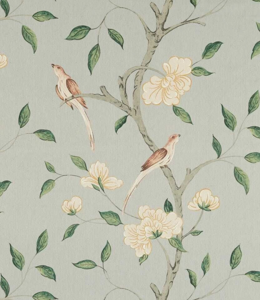 ZOFFANY CURTAIN FABRIC Eleonora 6 METRES STOCKHOLM BLUE LINEN/COTTON BLEND