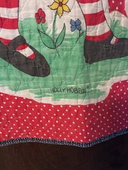Holly Hobbie Doll Cotton Fabric Crib Blanket Quilt 34×43”