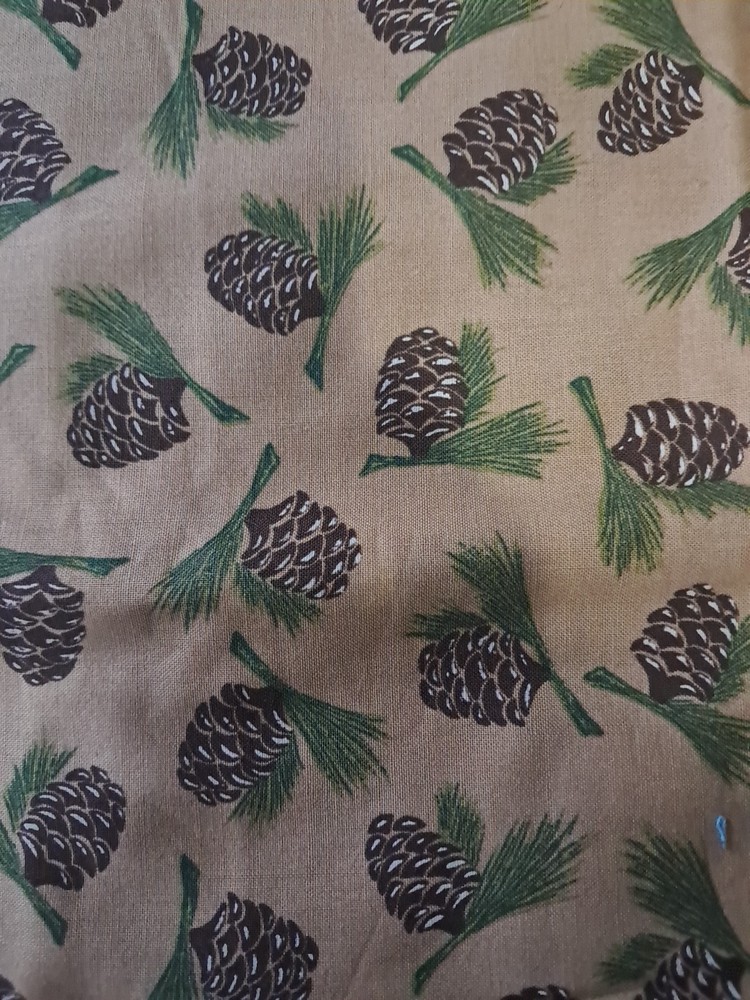 Pinecones Green Needles Baum Textile 64″x44″ Cotton Fabric