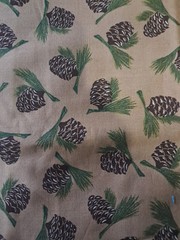 Pinecones Green Needles Baum Textile 64″x44″ Cotton Fabric